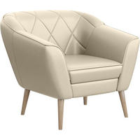 SESSEL Gisela - Buchefarben/Creme, Holzwerkstoff/Buchenholz (80/75/74cm) - Meblini