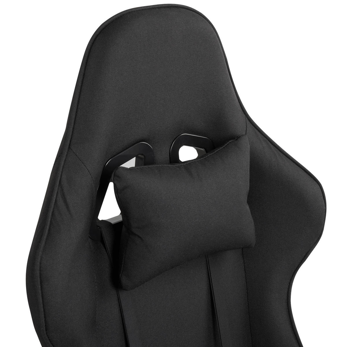 BÜROSTUHL Schwarz Warrior - Transparent, Textil (62/122/62cm) - Beliani