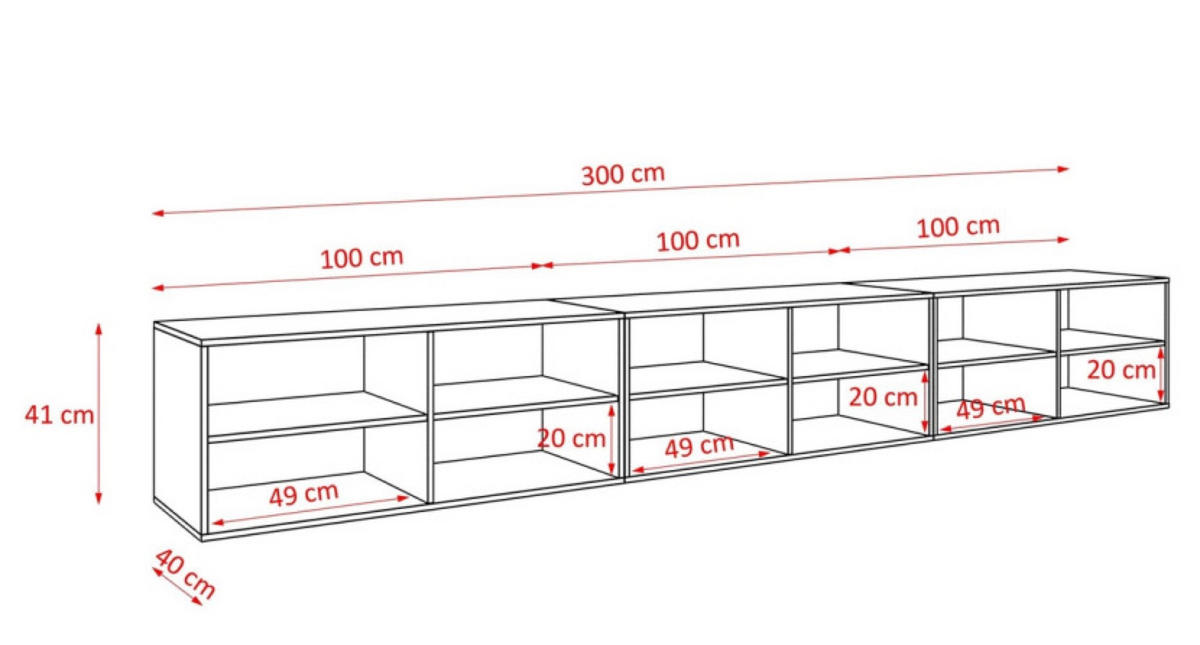 TV-LOWBOARD Schwarz NIKOL 300 Fregefronte Geschlossen - Schwarz, Holzwerkstoff (300/41/40cm) - Sepro Meble