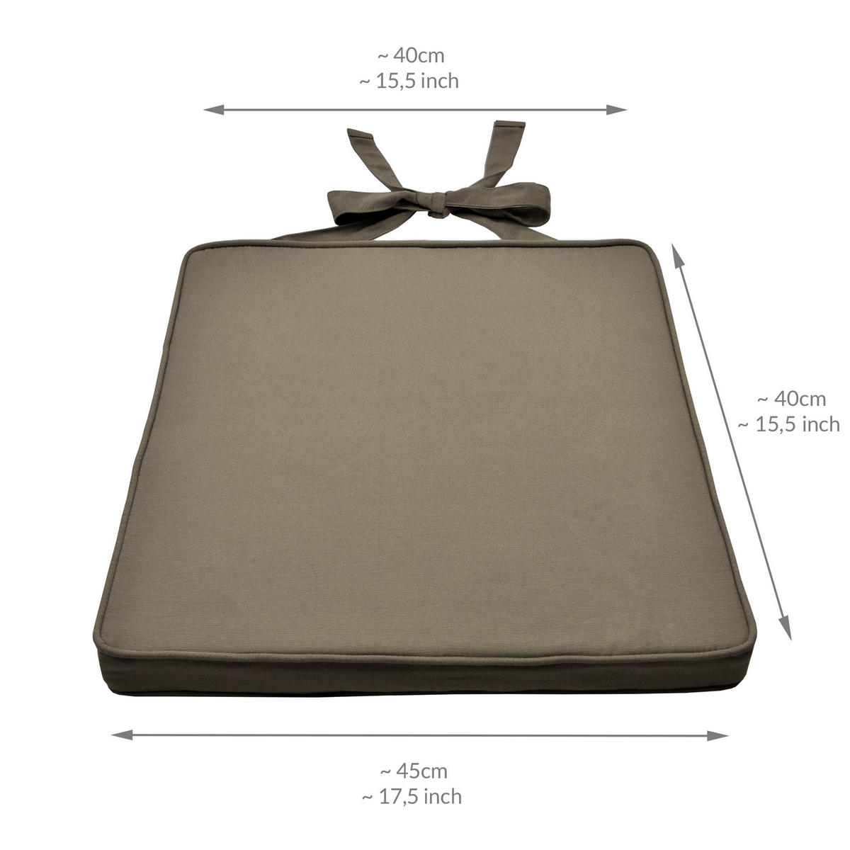 STUHLKISSEN Loft SK 45x40x5cm Taupe (6tlg) - Taupe, Textil (40/45cm) - Beautissu 