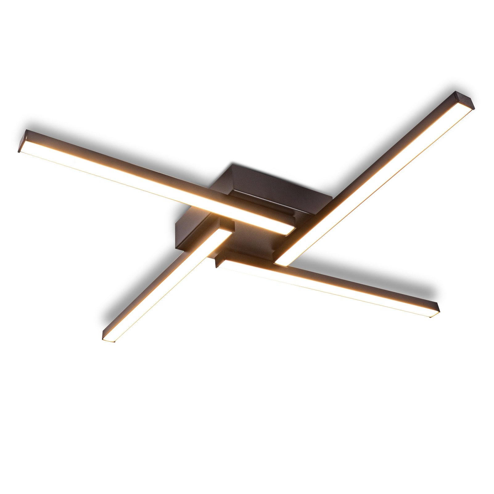 LED-DECKENLEUCHTE Merseburg 56.6/56.6/4.8 cm - Schwarz, Metall (56.6/56.6/4.8cm) - Nettlife