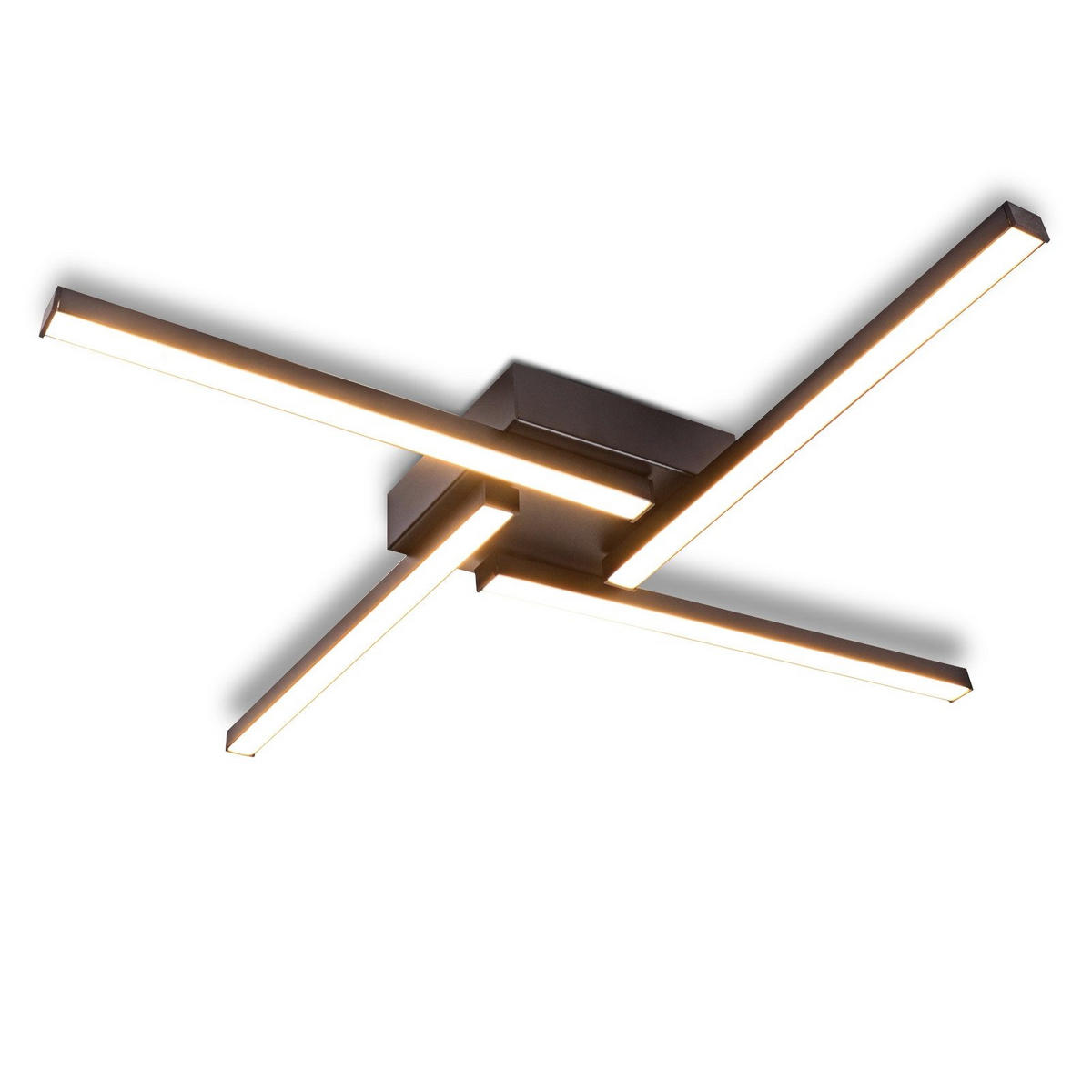 LED-DECKENLEUCHTE Merseburg 56.6/56.6/4.8 cm - Schwarz, Metall (56.6/56.6/4.8cm) - Nettlife