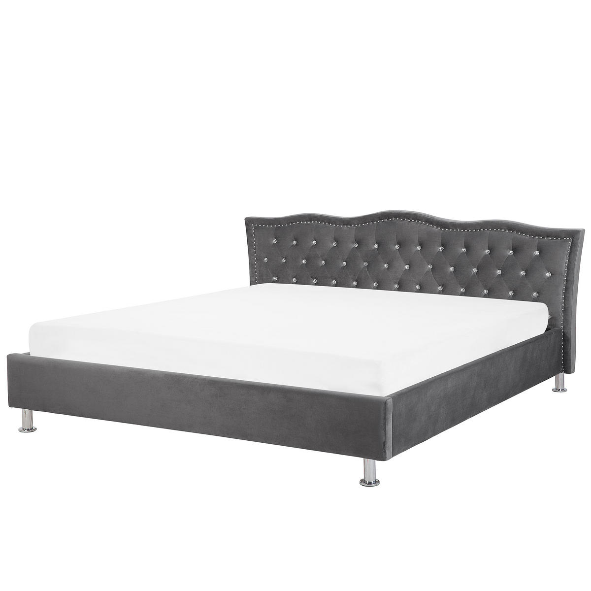 BETT 180/200cm Dunkelgrau Metz - Dunkelgrau, Textil (180/200cm) - Beliani