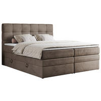 BOXSPRINGBETT ERNI KING 160/200 Braun Velvet - H3 - Braun, Holz/Textil (160/200cm) - MKS