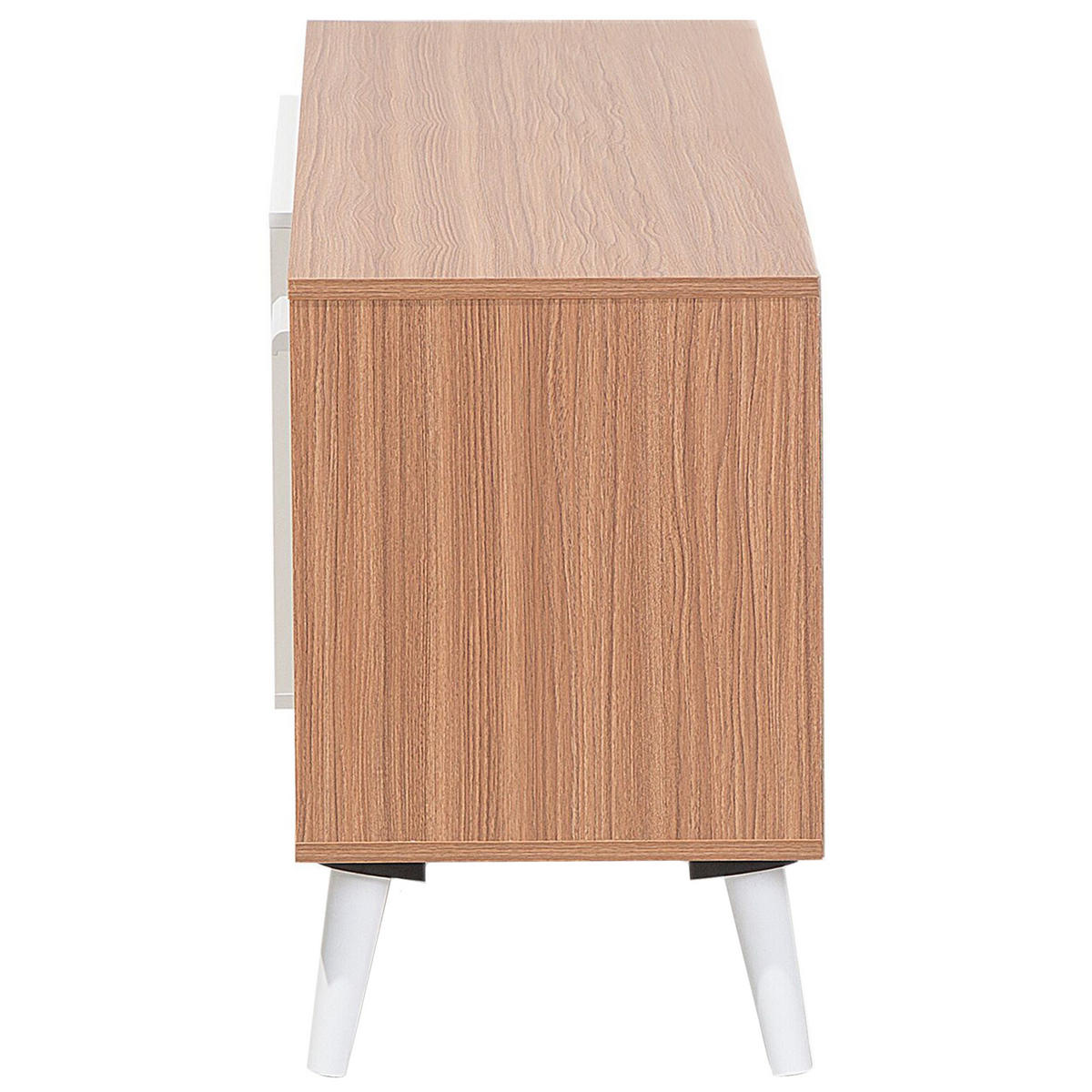 TV-MÖBEL Hellbraun, Weiß ALLOA 40/180/60 cm - Hellbraun, Holzwerkstoff (180/60/40cm) - Beliani