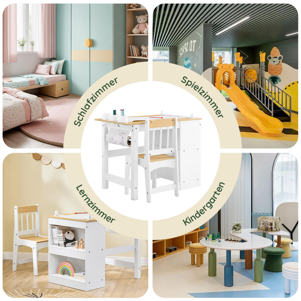 KINDERSITZGRUPPE Weiß - Weiß, Holzwerkstoff (80/66/50cm) - SoBuy