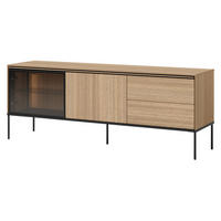 TV-LOWBOARD 1D1W2S 167 Visso VI-07 - Eichefarben/Schwarz, Holzwerkstoff/Metall (167/62/41cm) - MIRJAN24