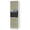 BACKOFEN-HOCHSCHRANK Kvantum D14/RU/3M Vanille Matt / Weiß Matt 60 / 59 / 207cm - Creme/Weiß, Holz/Holzwerkstoff (60/207/59cm) - Feldmann-Wohnen