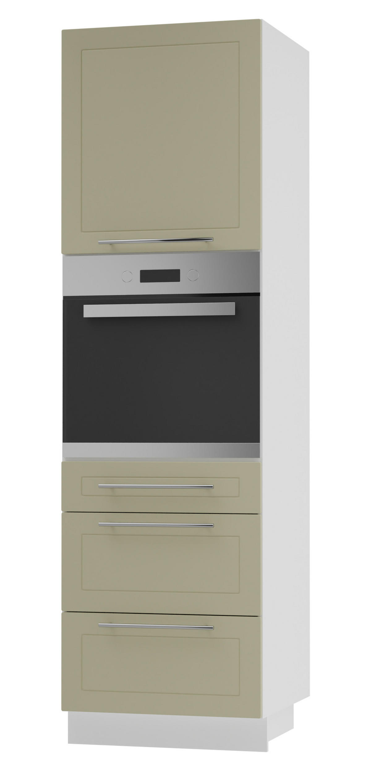 BACKOFEN-HOCHSCHRANK Kvantum D14/RU/3A Vanille Matt / Weiß Matt 60 / 59 / 207cm - Creme/Weiß, Holz/Holzwerkstoff (60/207/59cm) - Feldmann-Wohnen