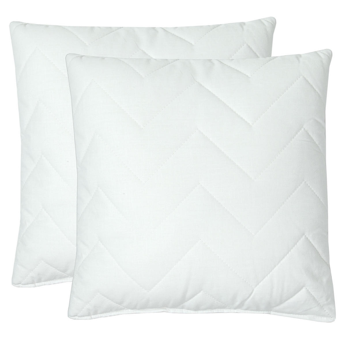 KISSEN, 2er-Set, 40x40 cm, 50% Polyester, 50% Baumwolle, Weiß - Weiß, Textil (40/40cm) - Zollner