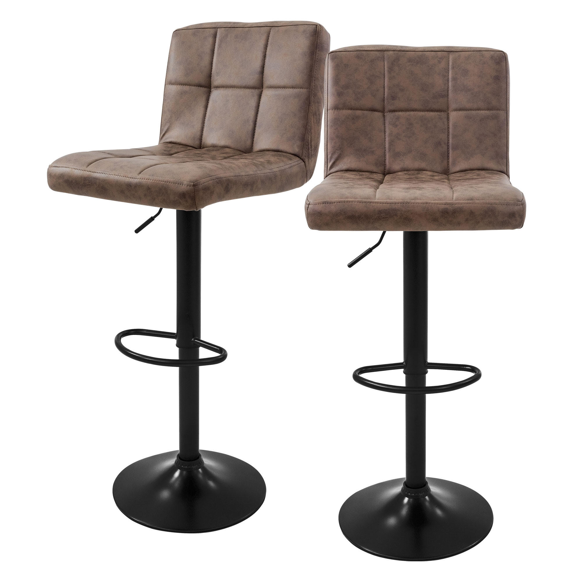 BARHOCKER Microfaser braun 2er Set - Braun, Metall (50/112/45cm) - ML-DESIGN