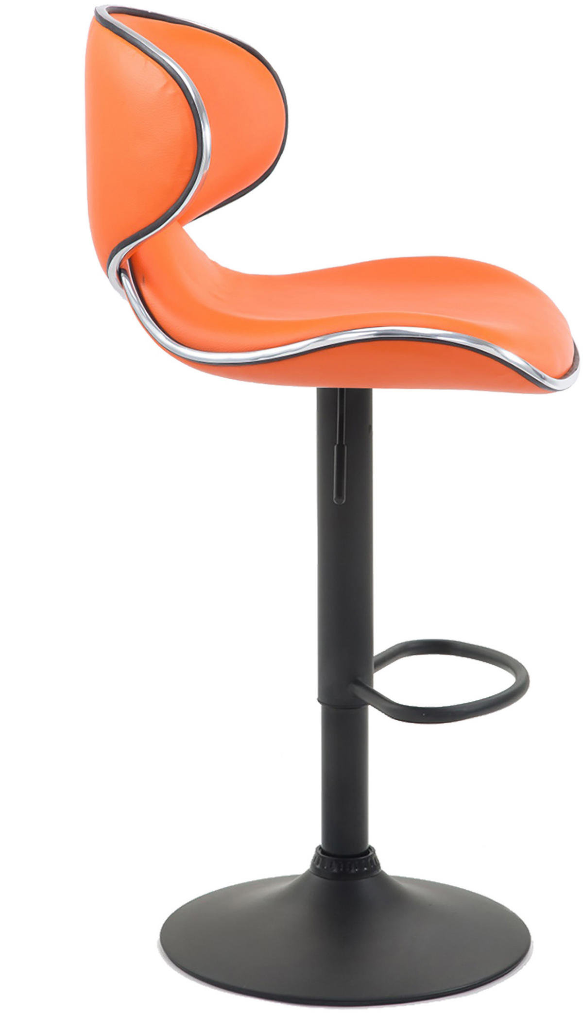 BARHOCKER 2er Set Las-Mallorcas Kunstleder schwarz orange - Schwarz/Orange, Kunststoff/Metall (46/108/49cm) - TPFLiving