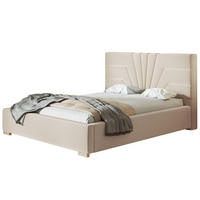 POLSTERBETT Athene mit Kopfteil, 160x200 cm, Doppelbett mit Bettkasten und Lattenrost aus Holz, Velourstoff Beige - Beige, Holz/Textil (160/200cm) - Alpi-Möbel