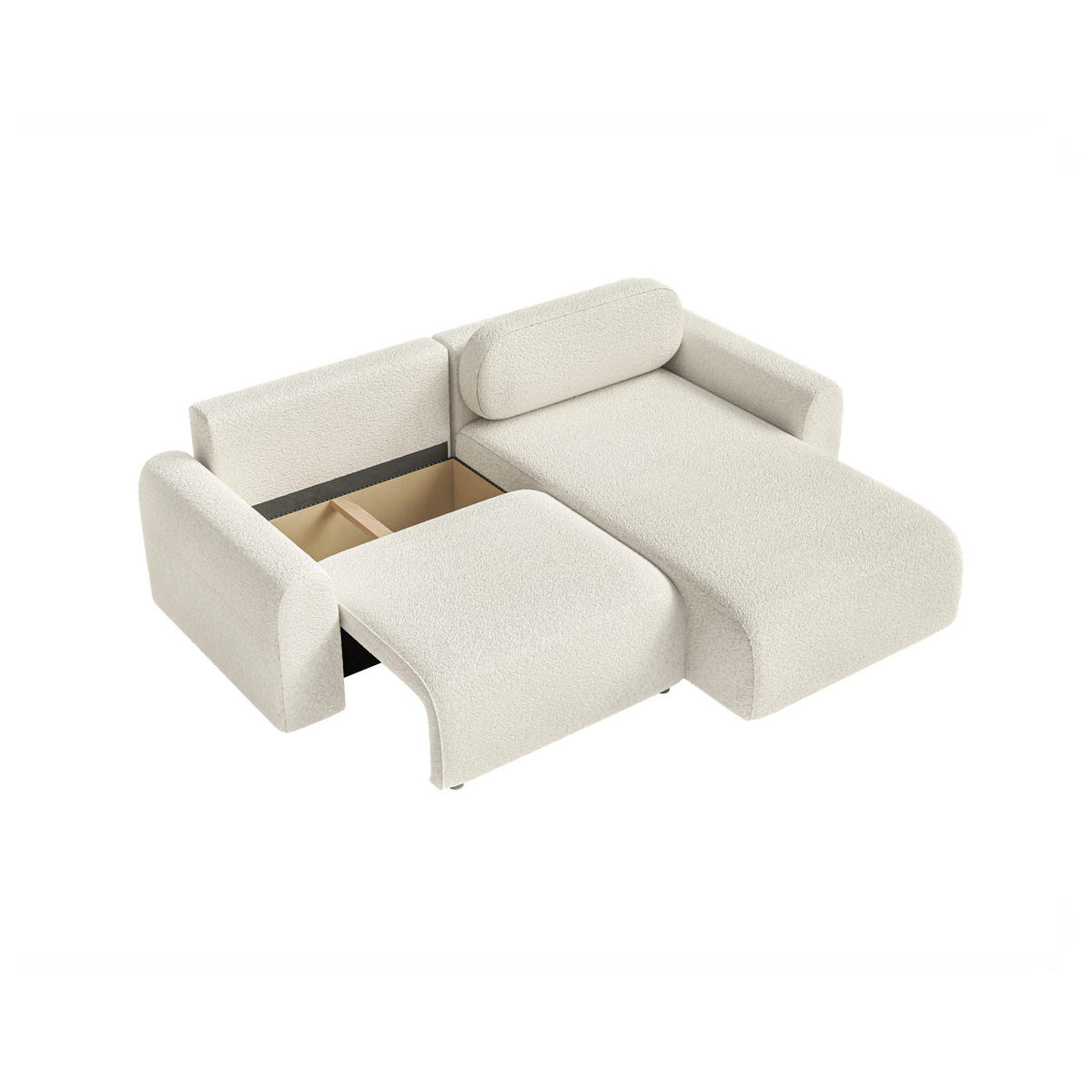 ECKSOFA Lome Mini mit Schlaffunktion, Weiß - Weiß, Textil (244/165cm) - Fedve