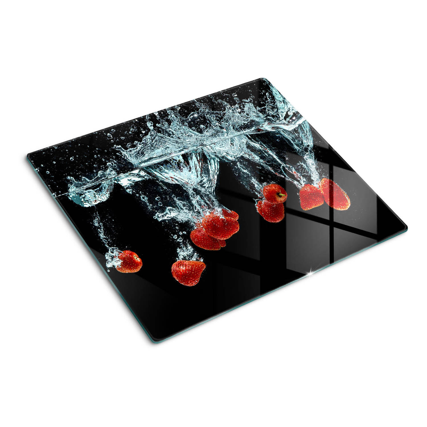 GLASPLATTE 60x52 cm Erdbeerwasser - Rot, Glas (60/0.4/52cm) - TULUP