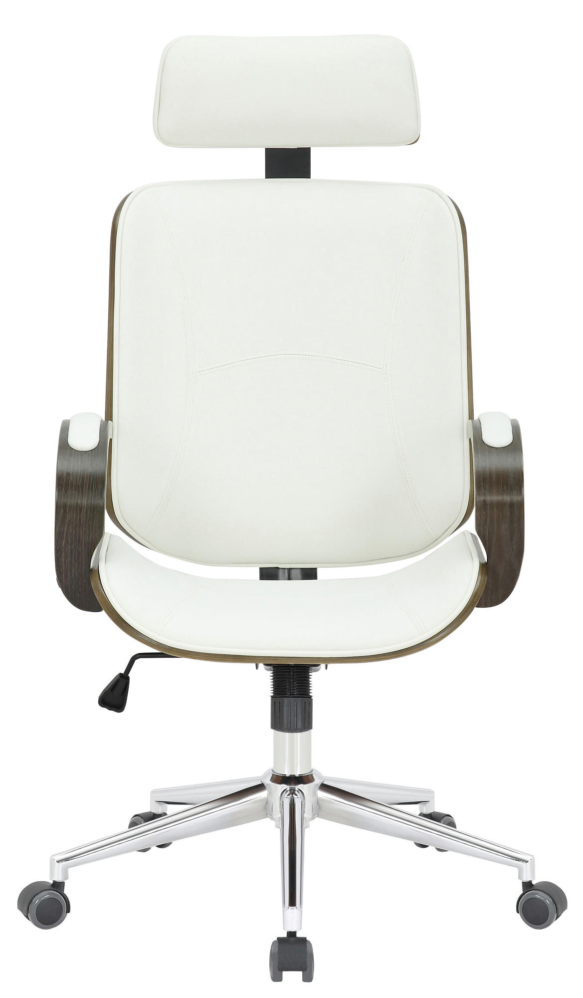 BÜROSTUHL Chefsessel KINGO Grau 118x70x70 Weiß/Grau Kunstleder - Grau, Leder/Metall (70/118/70cm) - DELUKE