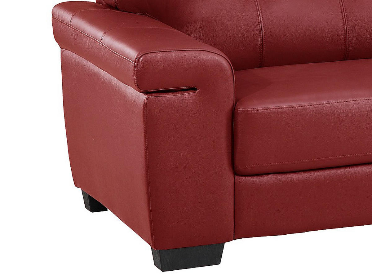 LEDERSOFA 2-Sitzer - Rot - HAZEL - Rot, Leder (161/89/93cm) - Vente-Unique