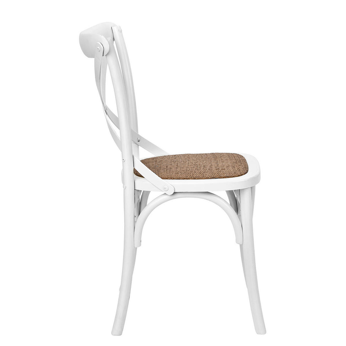 STUHL Cross Country - Weiß, Holz/Naturmaterialen (56/88/49cm) - Butlers