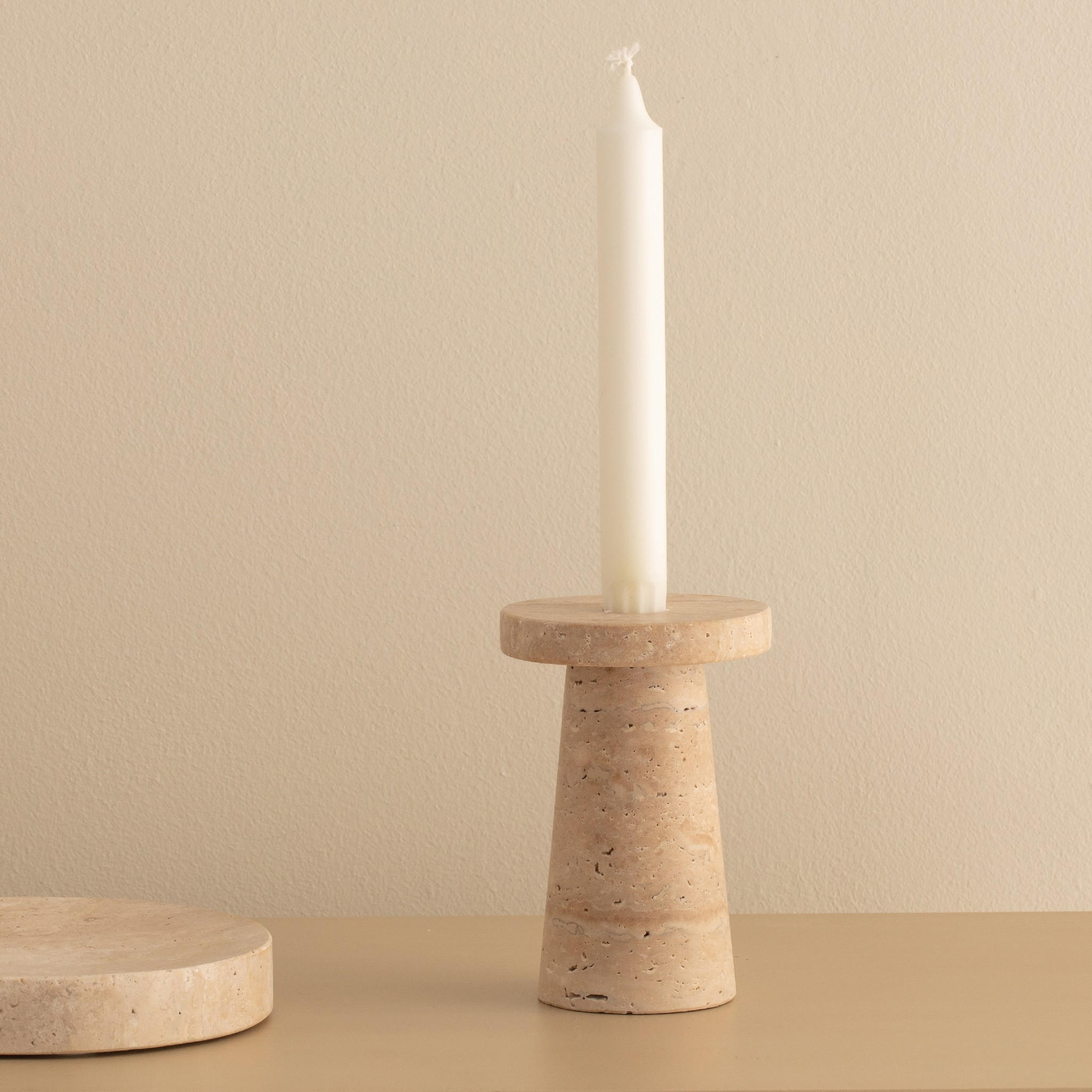 KERZENSTÄNDER Harmis - Beige, Stein (8.5/13/8.5cm) - home&you