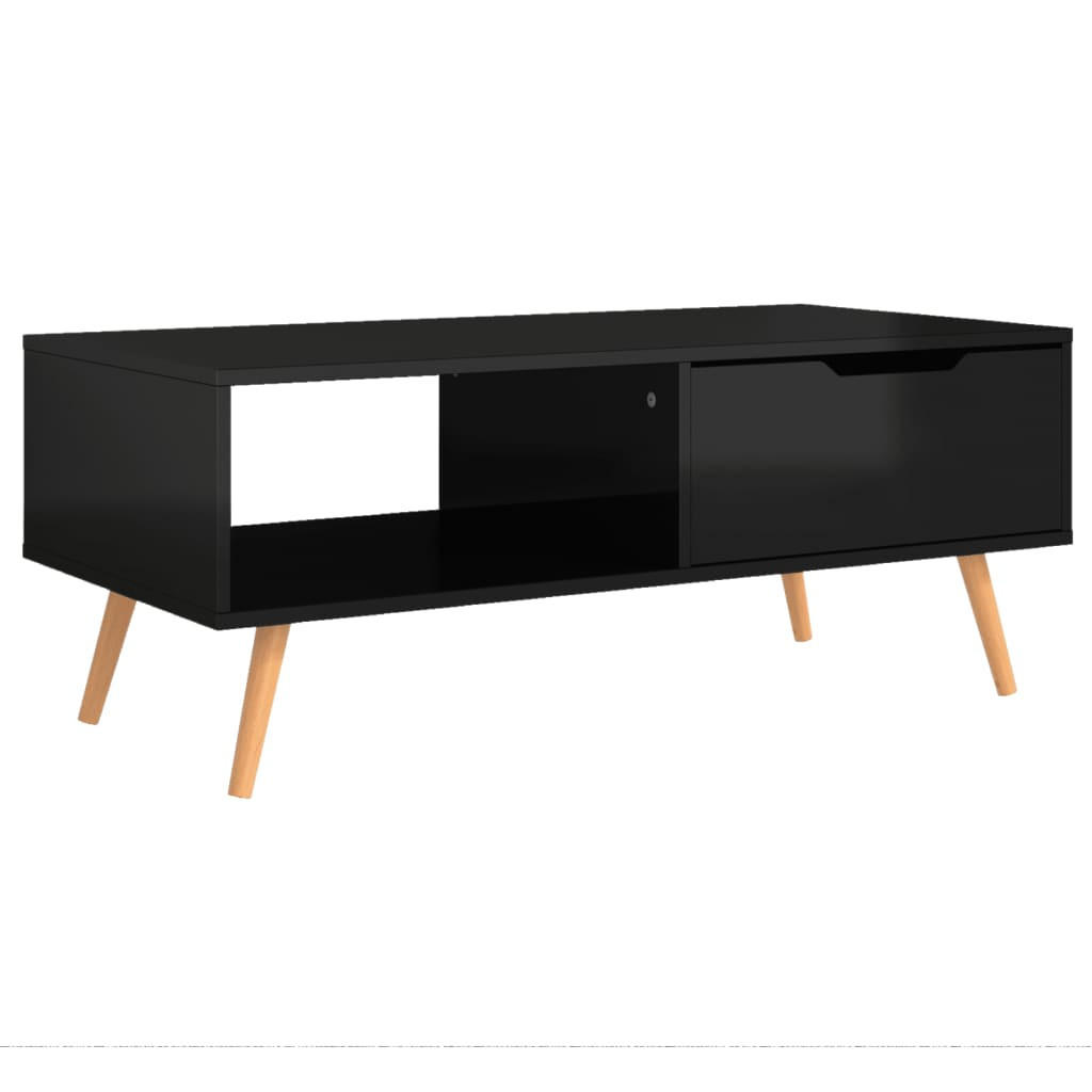 COUCHTISCH Hochglanz-Schwarz 100x49,5x43 cm Holzwerkstoff - Schwarz, Holzwerkstoff (49.5/100/43cm) - furnicato