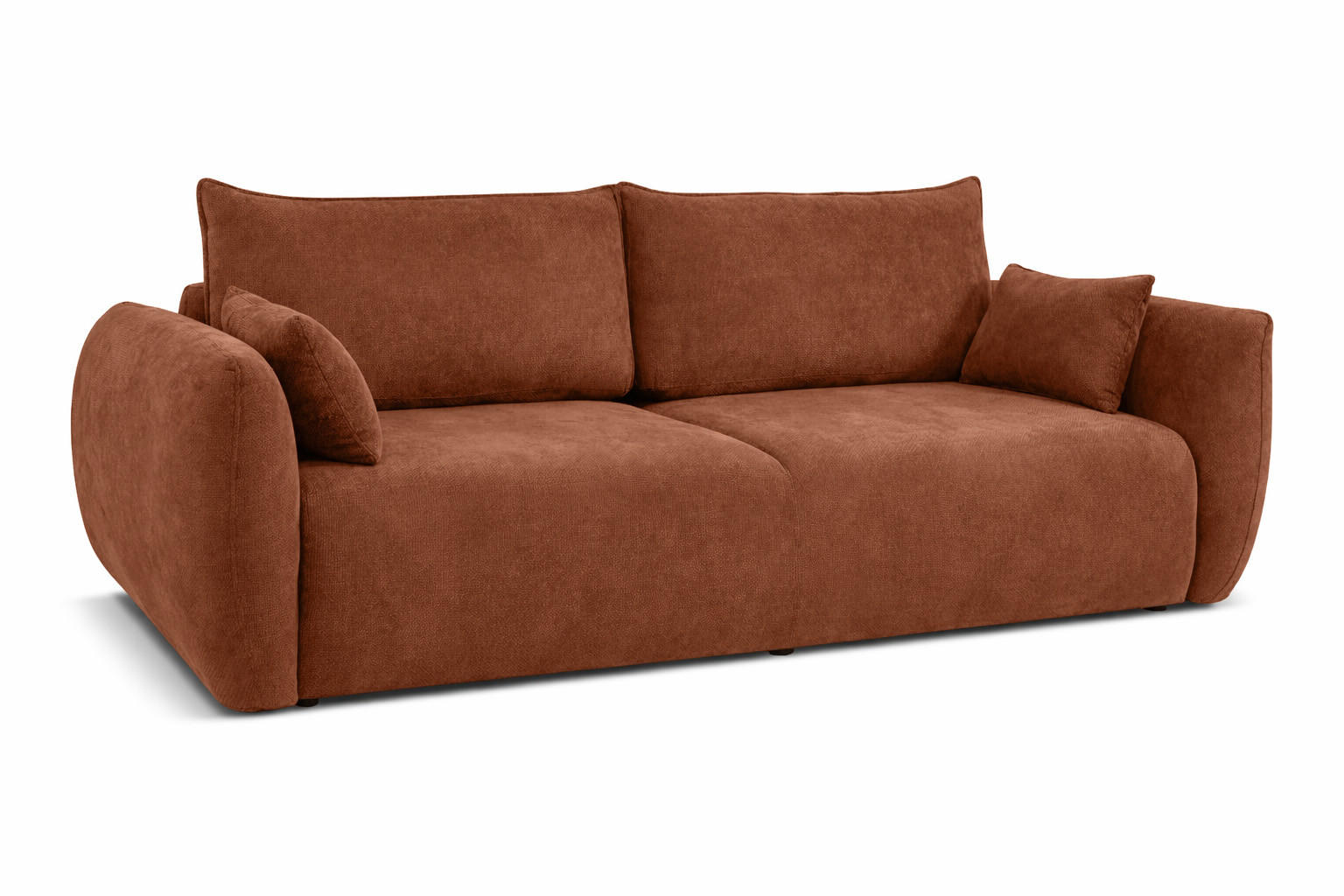 SOFA Mit Schlaffunktion Und Bettkasten, Veloursstoff Salvador, Dunkelbraun, Zephira - Dunkelbraun, Holz (238/87/102cm) - Kaiser Möbel