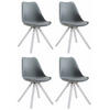 STUHL 4er Set Lederlook grau - Weiß/Grau, Holz/Textil (47.5/83/55.5cm) - CLP