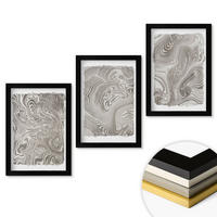 WANDBILDER 3er-Set - 20x30 cm Schwarzer Rahmen - Moderne Formen Malerei - Schwarz, Kunststoff (20/30cm) - ArtPrintCave