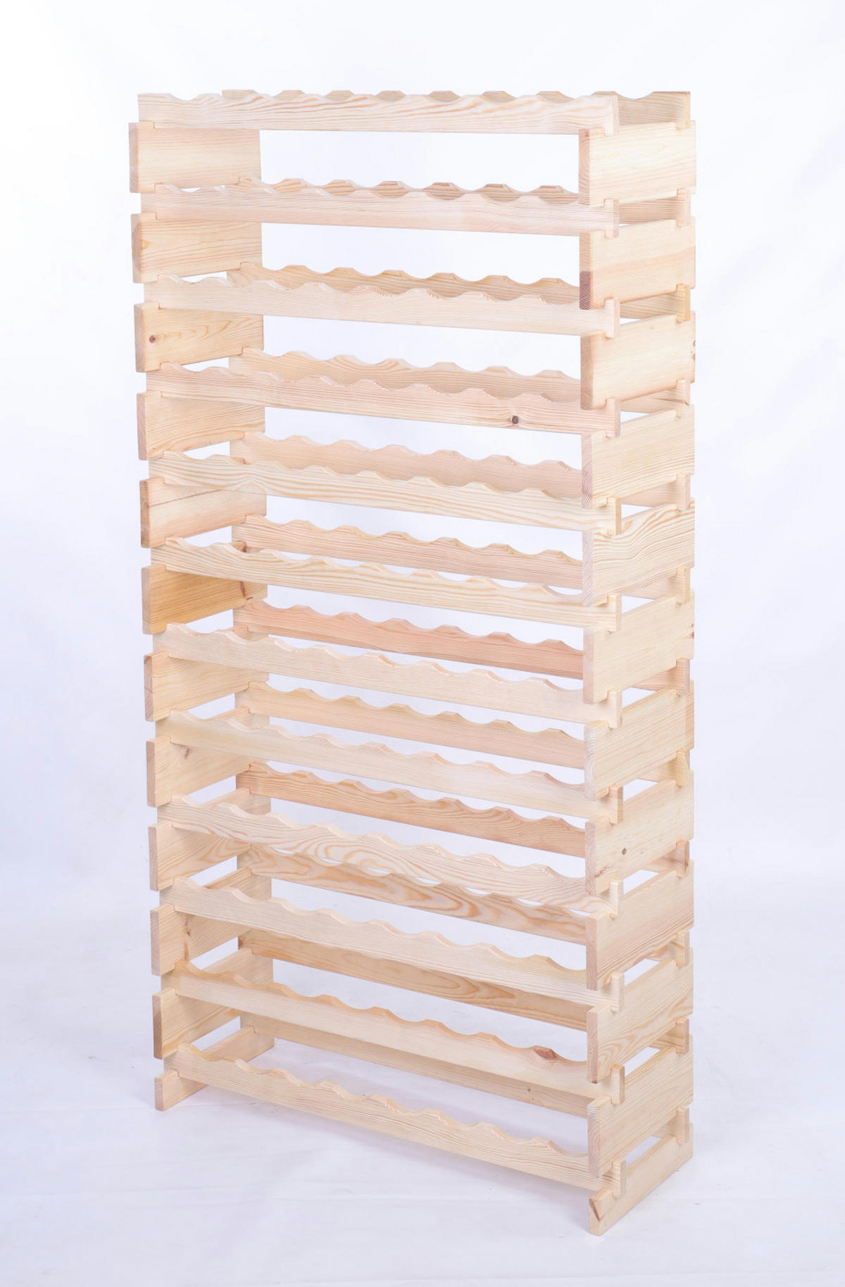 WEINREGAL VINOTECA FLEX PRO HxBxT 163x84x28cm 96 Flaschen auf 12 Ebenen Natur unbehandelt - Naturfarben, Holz (84/163/28cm) - PROREGAL