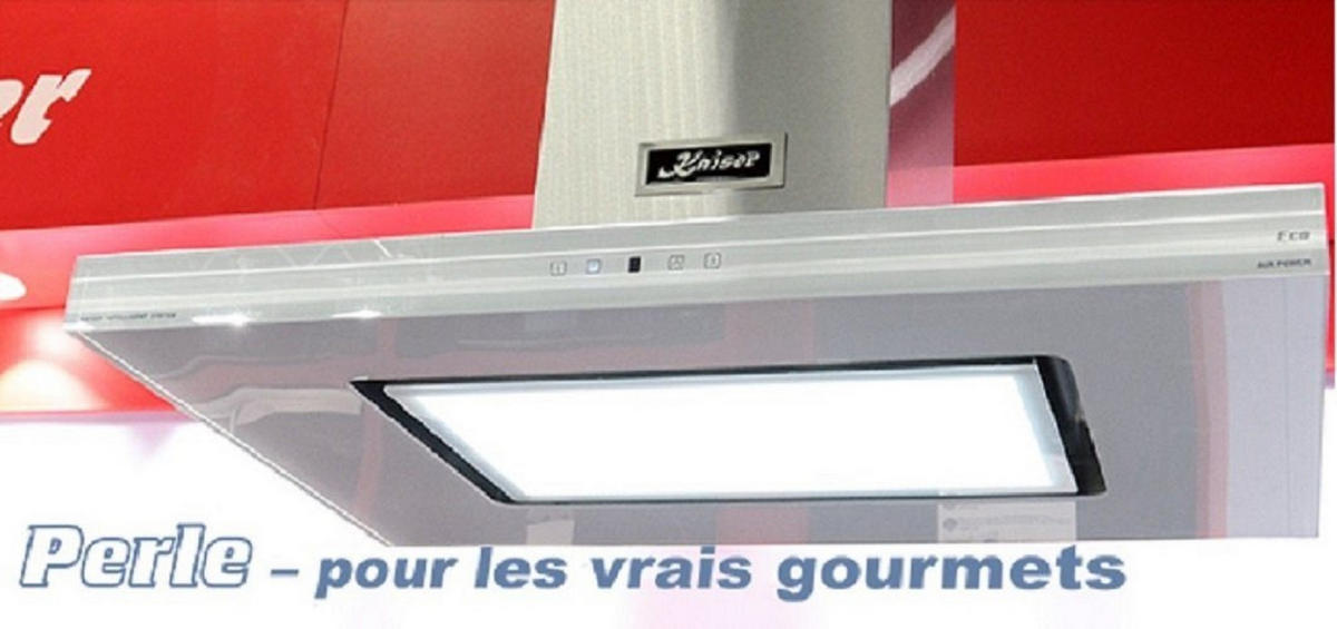 DUNSTABZUGSHAUBE AI 9434 W Eco 90 cm Weiß Glas Edelstahl - Weiß, Metall (90/60/60cm) - Kaiser Küchengeräte