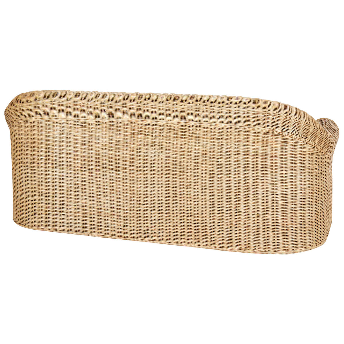 GARTENSOFA 3-Sitzer Rattan natürlich Livadeia - Naturfarben, Naturmaterialen (75/82/202cm) - Beliani