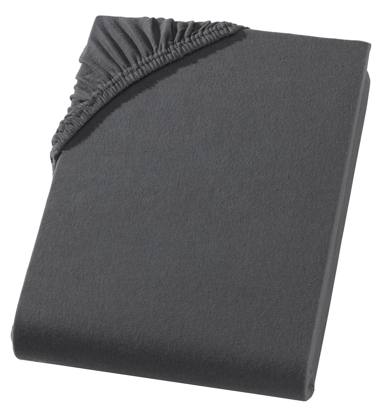 TOPPER-SPANNBETTLAKEN Jersey Bettlaken 180x200 cm Anthrazit - Anthrazit, Textil (180/200cm) - Carpe Sonno