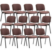 BESUCHERSTUHL 12er Set Stoff braun - Schwarz/Braun, Textil/Metall (53/83/53cm) - CLP