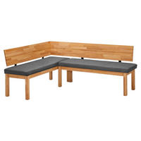 ECKBANK Damita 155 x 194 x 84 Massivholz Kernbuche geölt/Grau - Kernbuche/Grau, Holz (155/194cm) - 58aufmkessel