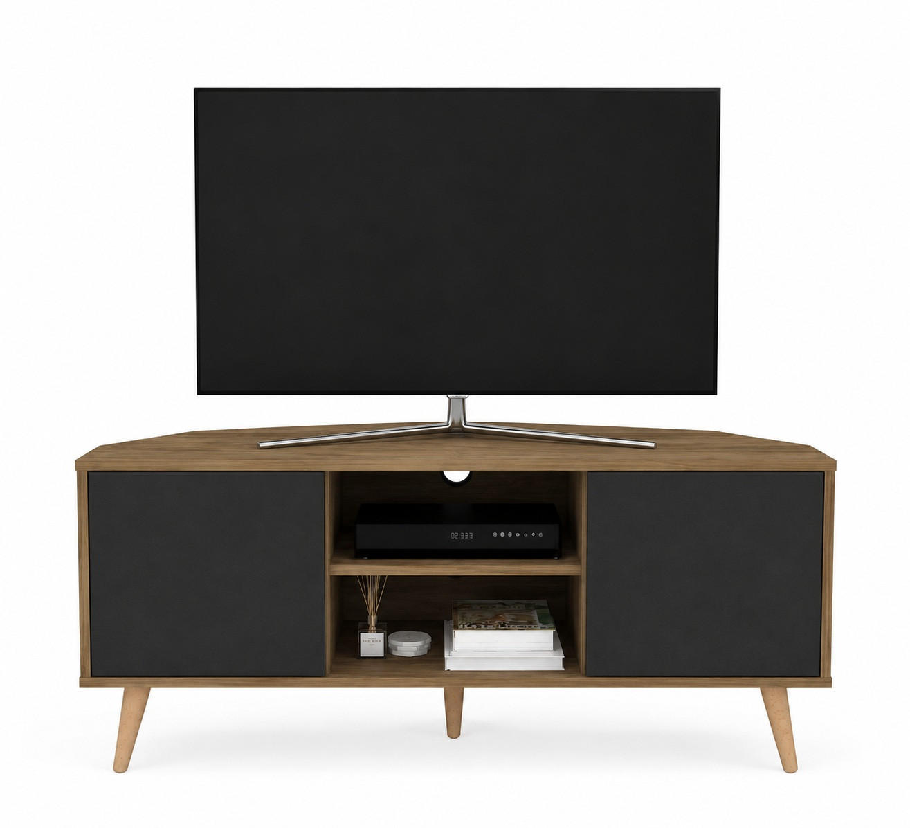 TV-ELEMENT Lesson Walnuss Schwarz - Walnussfarben, Holzwerkstoff (120/59.8/45cm) - Decorotika