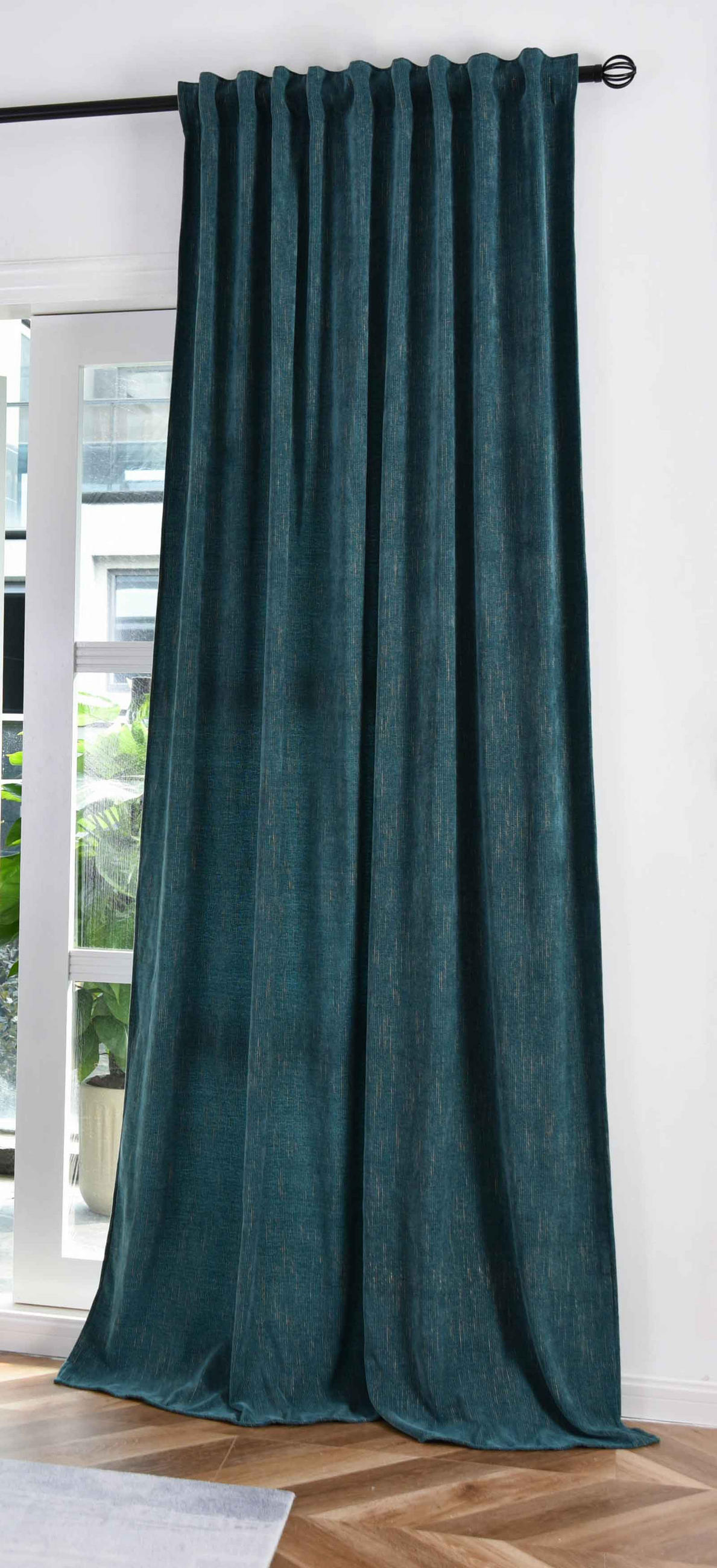 VORHANG LUREX HAVANNA HxB 245x135 cm Grün Gold - Türkis, Textil (135/245cm) - Gardinenbox