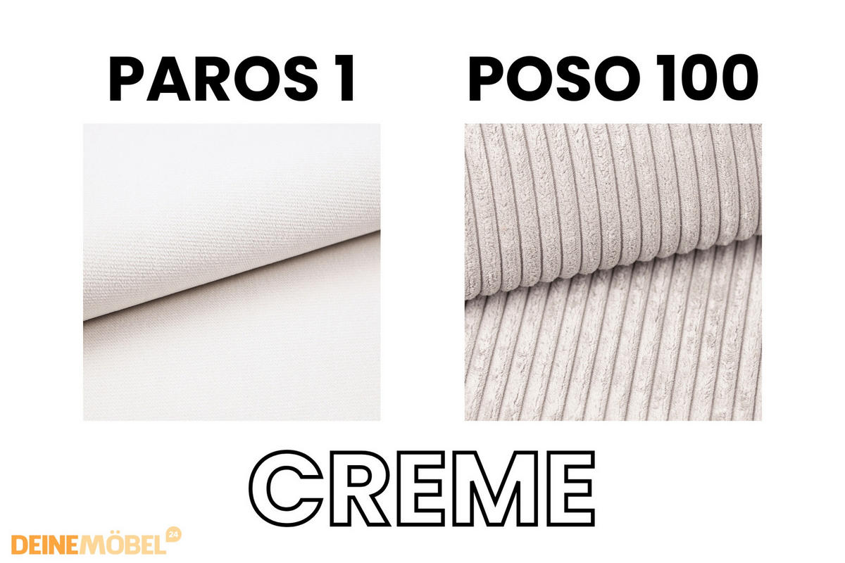 BOXBETT DARO 120/200 in Velour/Cord Creme - Creme, Holz/Holzwerkstoff (120/200cm) - Deine Möbel 24