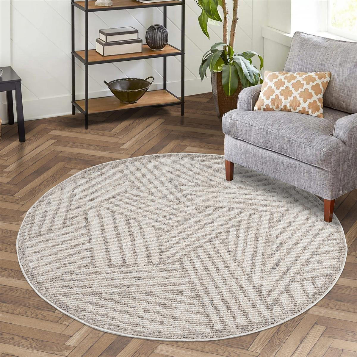 KURZFLOR-TEPPICH Clasico 9161 Beige 160 cm Rund - Beige, Textil (160/160cm) - carpet city
