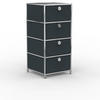 BÜRO-STANDCONTAINER, Metall, 40cm, 4 Schubladen, Anthrazitgrau - Chromfarben/Silberfarben, Metall (40/84.3/39.7cm) - Versee