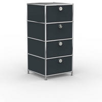 BÜRO-STANDCONTAINER, Metall, 40cm, 4 Schubladen, Anthrazitgrau - Chromfarben/Silberfarben, Metall (40/84.3/39.7cm) - Versee