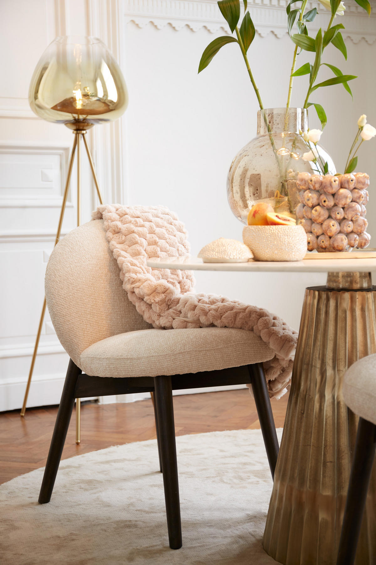 STEHLEUCHTE Mayson Gold Ø42/146 cm - Goldfarben, Glas (42/42/146cm) - Light & Living