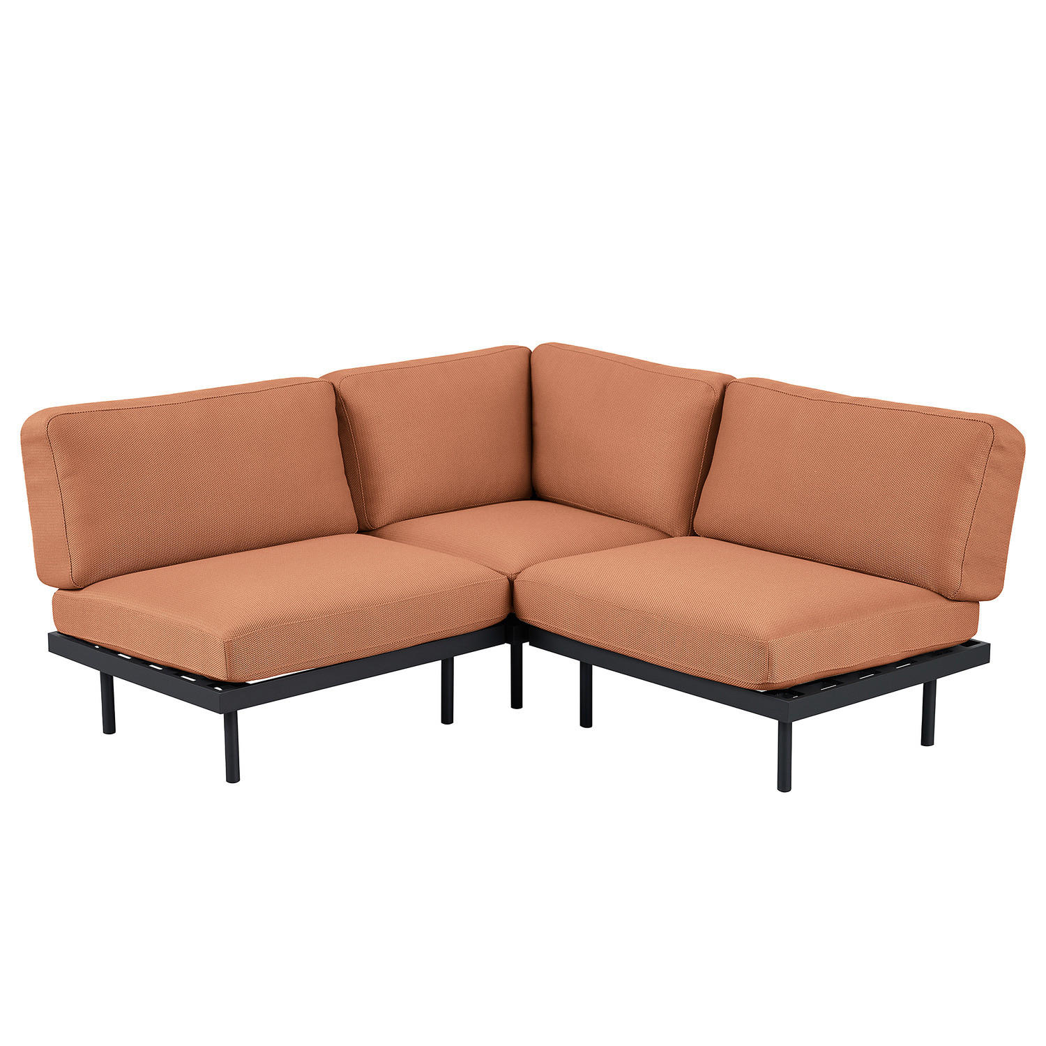 OUTDOOR-ECKSOFA - Rosa, Textil/Metall (172/80/172cm) - home24