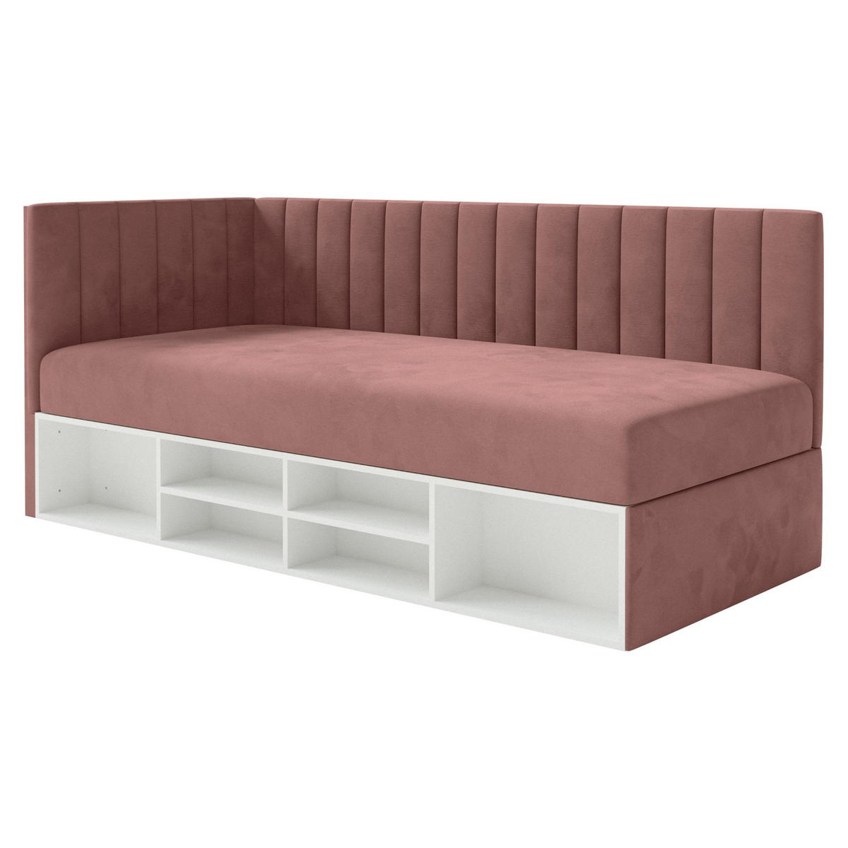 JUGENDBETT Ventrio Rosa Easy-Clean-Samtbezug 90x200 cm - Pink, Kunststoff/Textil (90/200cm) - Selsey