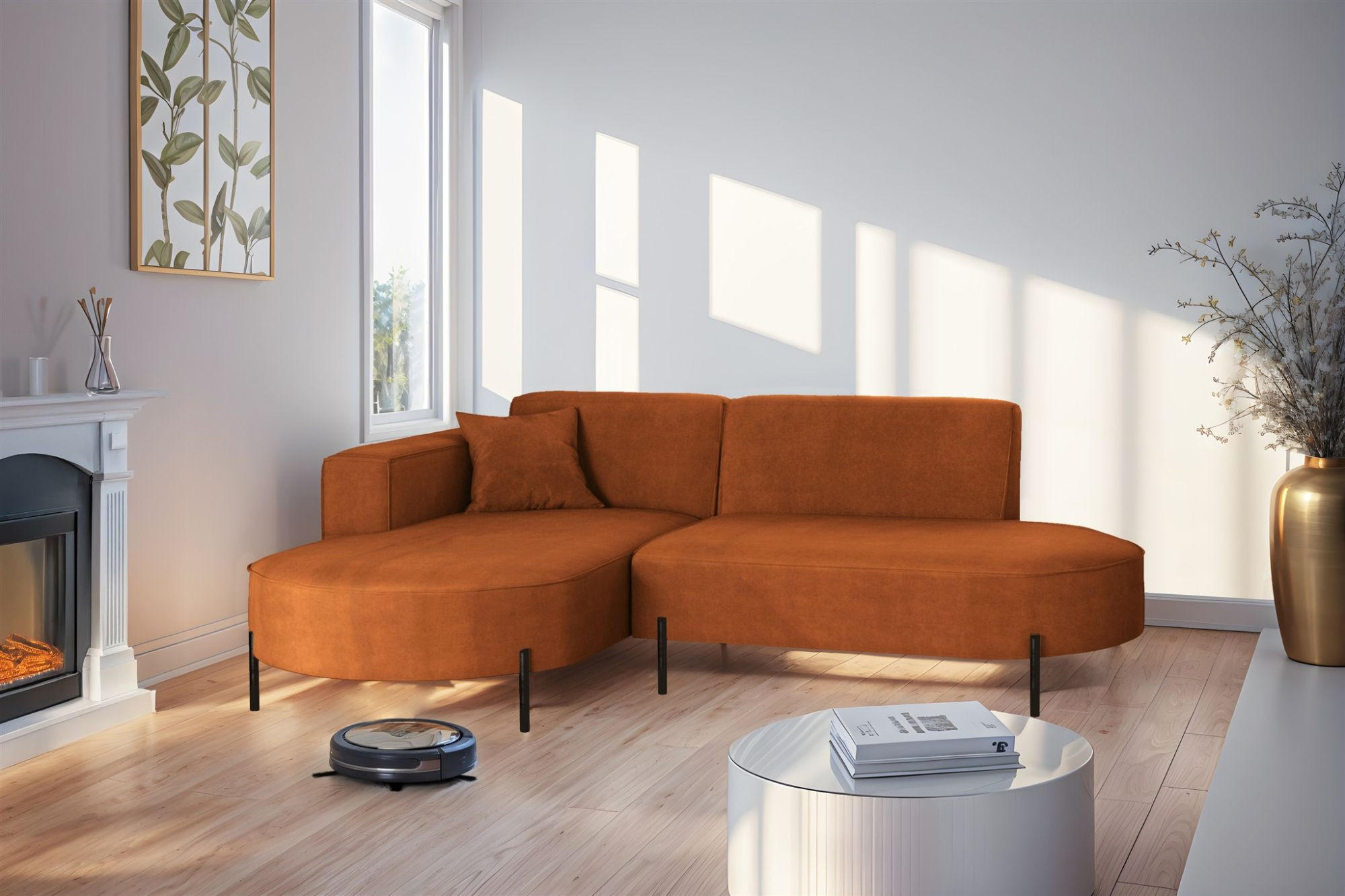 ECKSOFA Valencia Xs - Rot, Holzwerkstoff/Textil (236/165cm) - Fun Möbel