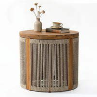 RUNDER Couchtisch Outdoor | Ø48 x H46 cm - Braun, Holz (48/48/46cm) - Hometopia