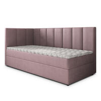 BOXBETT BEVE 80x200 cm mit Matratze und Topper, H2+H3 - Rosa - Rosa, Holz (80/200cm) - MASSENO