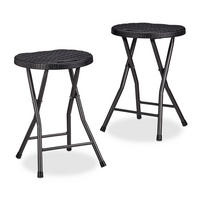 KLAPPHOCKER - Schwarz, Kunststoff/Metall (33/45/29cm) - Relaxdays