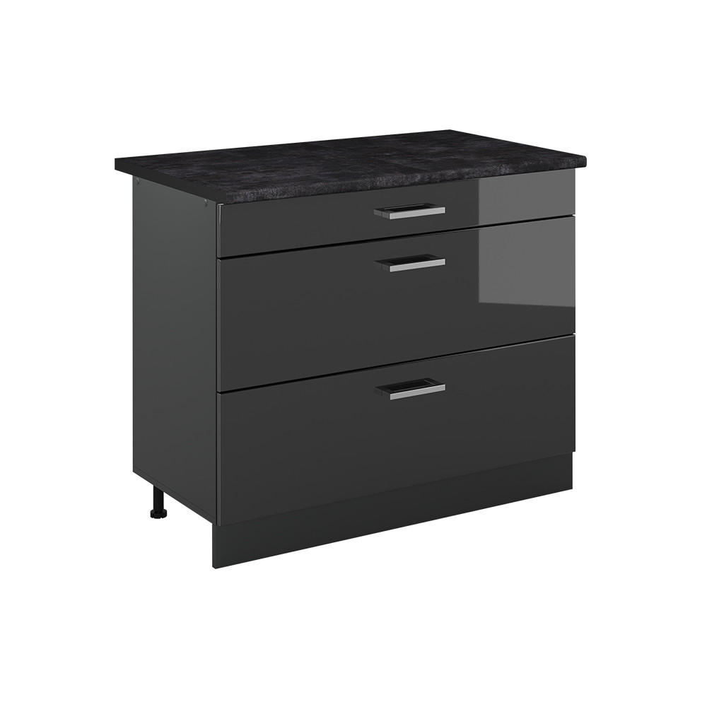 Vicco Küchenunterschrank Anthrazit, Anthrazit 100x81.6x60 cm