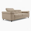 2-SITZER SOFA FJORD, verstellbarer Kopfstütze, beige - Beige/Schwarz, Kunststoff/Textil (194/90/97cm) - KS Home Concept