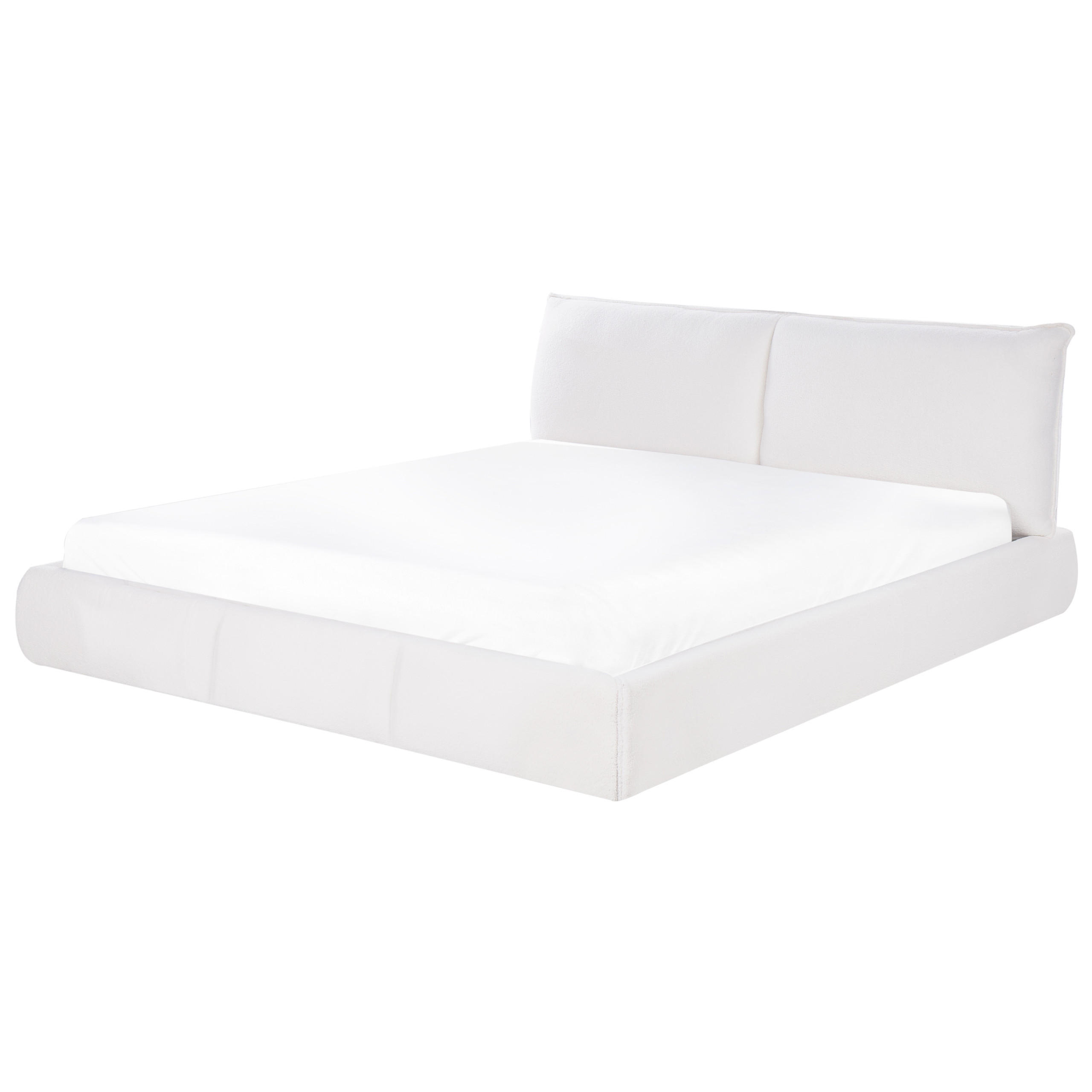 POLSTERBETT mit Lattenrost 180x200 cm Weiß Vinay - Weiß, Textil (180/200cm) - Beliani