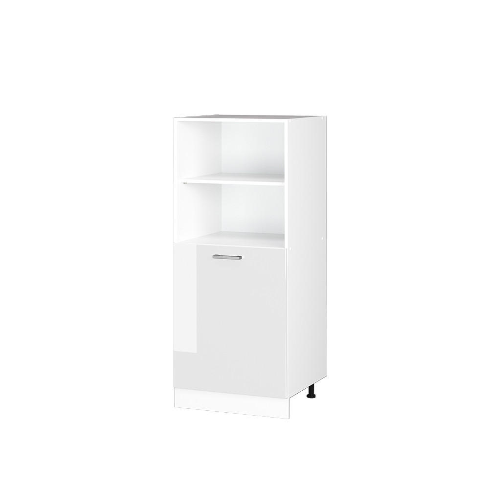 HOCHSCHRANK R-Line Weiß Hochglanz 60 cm mit offenen Regalen, und Tür - Weiß Hochglanz/Weiß, Holzwerkstoff (60/143/57.2cm) - Vicco